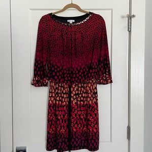 Y2K Red Abstract Jersey Midi Dress